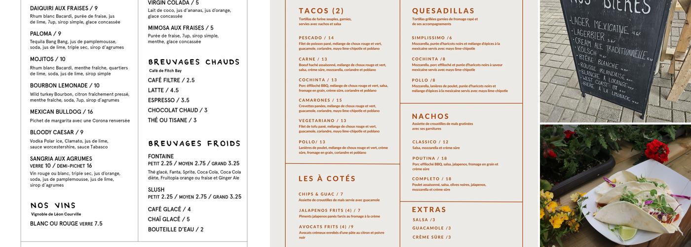 PETIT TACO Menu