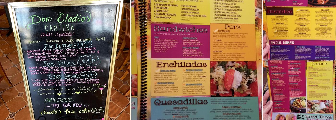 Don Eladio's Cantina Menu