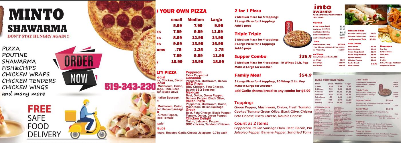 Minto Shawarma Menu