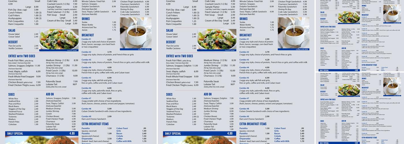 Total Cafeteria Express Menu