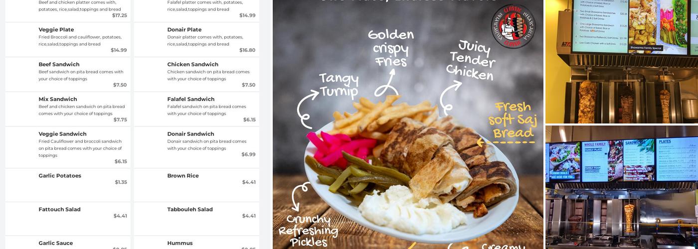 Classic Shawarma Menu
