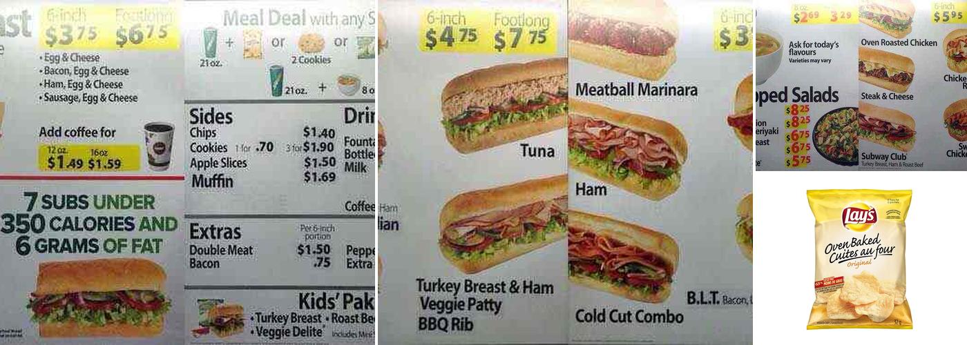 Subway Menu