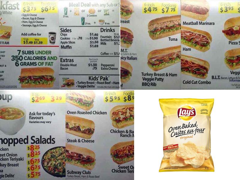 Subway Menu