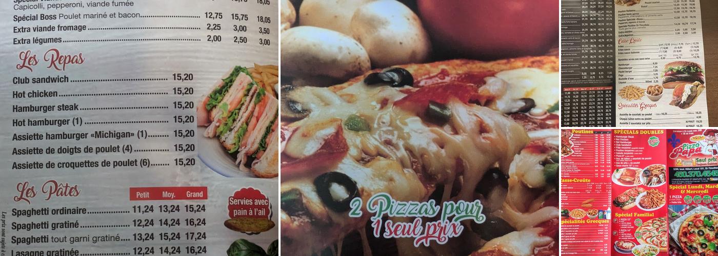 Papa Pizza Menu