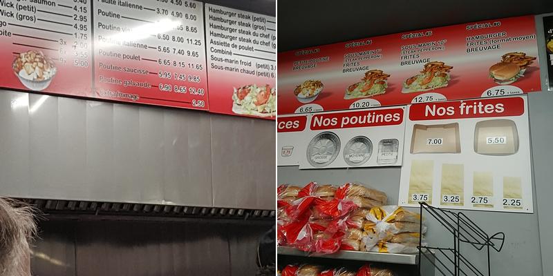 Cantine Ti-Wick Menu