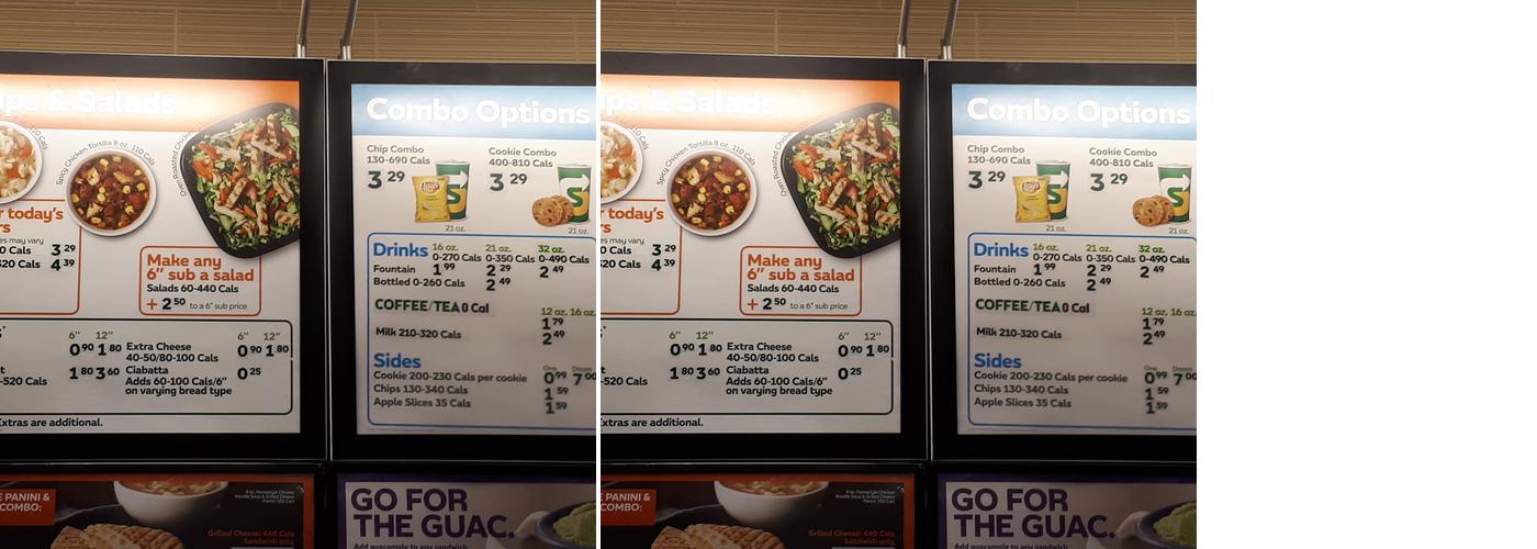Subway Menu
