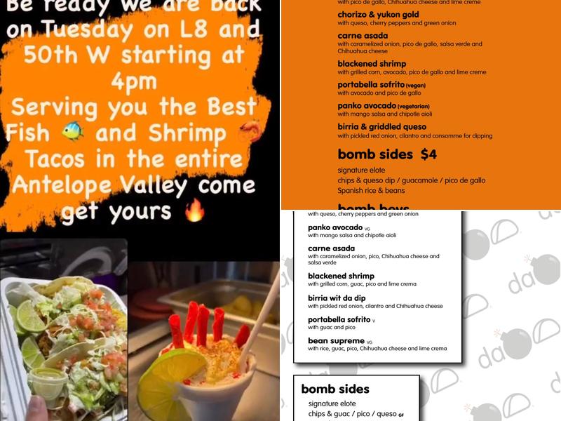 DA BOMB TACO Menu