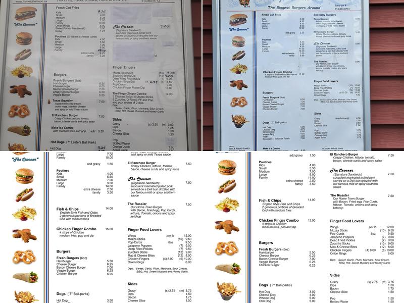 Fry Me to the Moon Menu