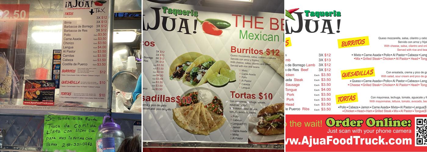Taqueria AJua! Menu