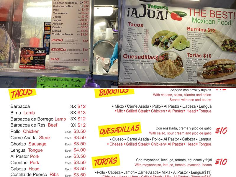 Taqueria AJua! Menu