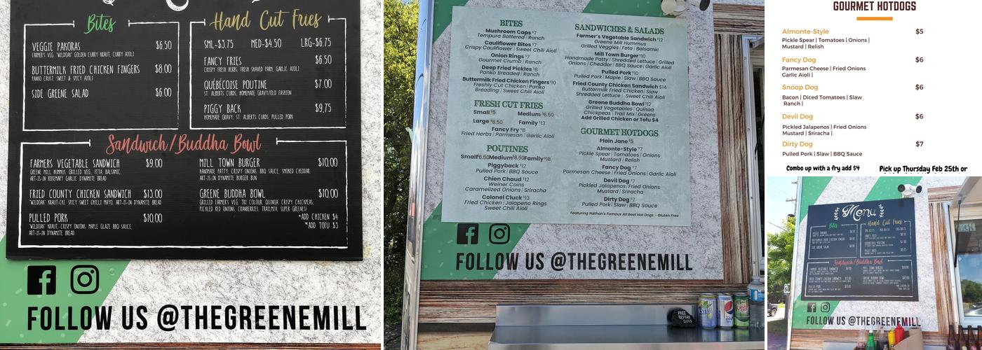 The Greene Mill Menu