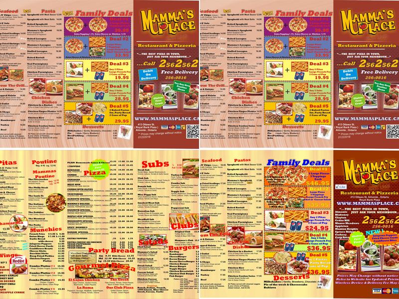 Mamma's Place Restaurant & Pizzeria Almonte Menu