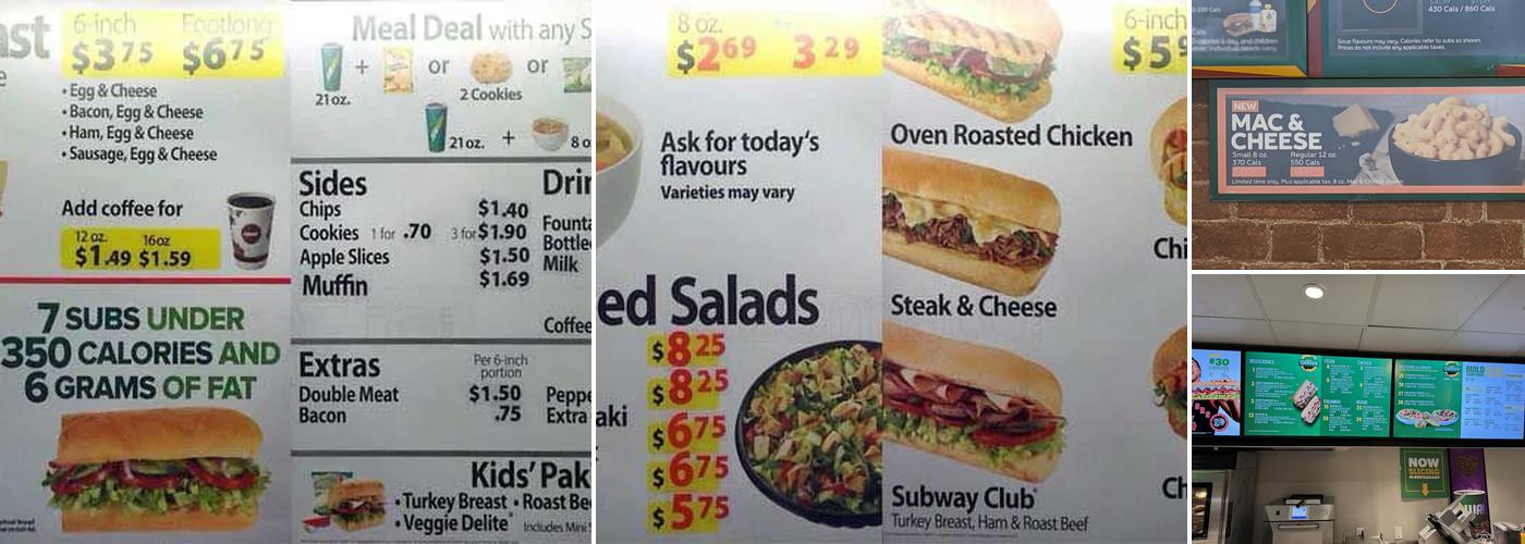 Subway Menu