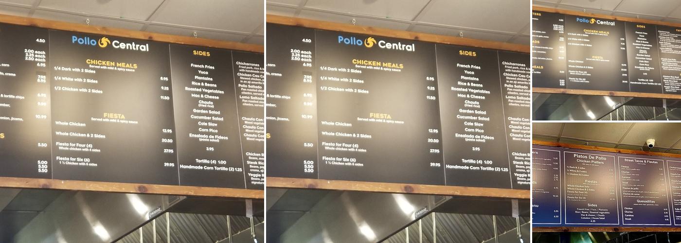 Pollo Central Menu