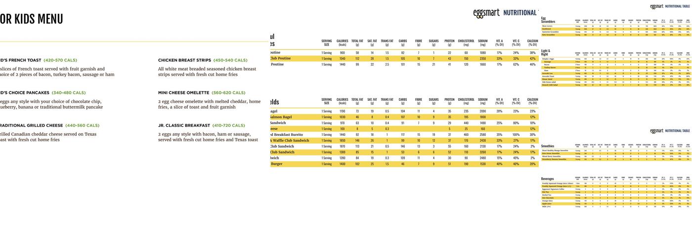 Eggsmart Menu