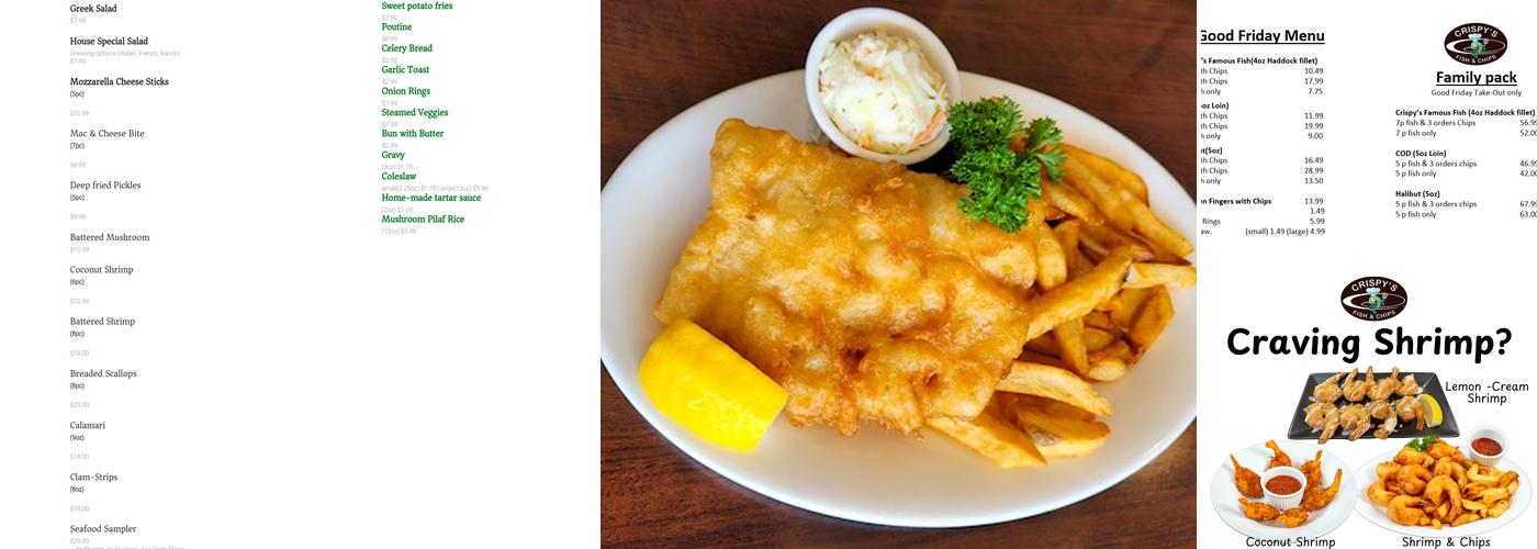 Crispy's Fish & Chips Menu