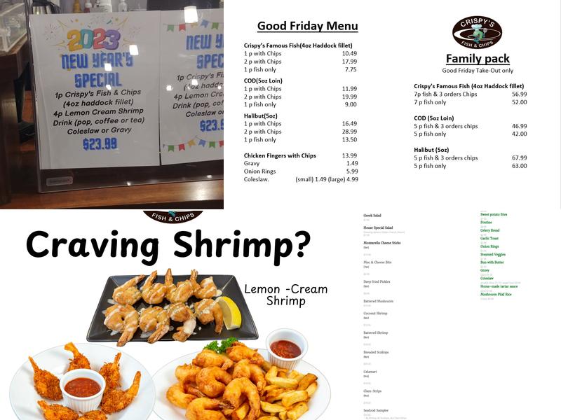 Crispy's Fish & Chips Menu