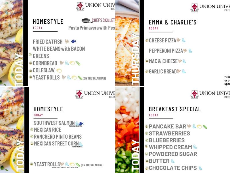 Creative Dining Services, Union University Menu