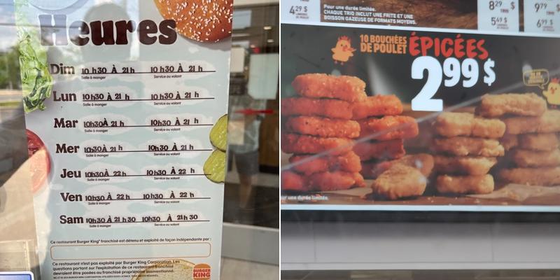 Burger King Menu