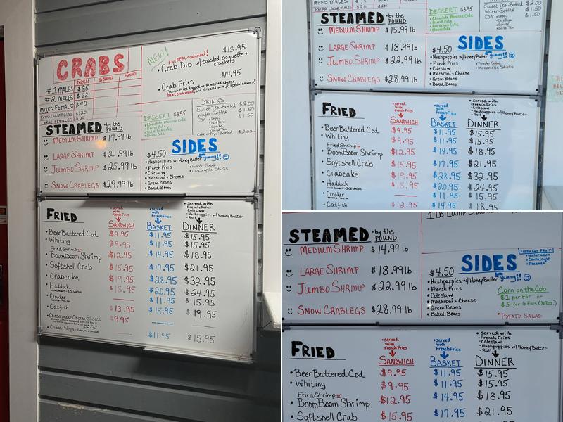 Doc's Crabs and Seafood Menu