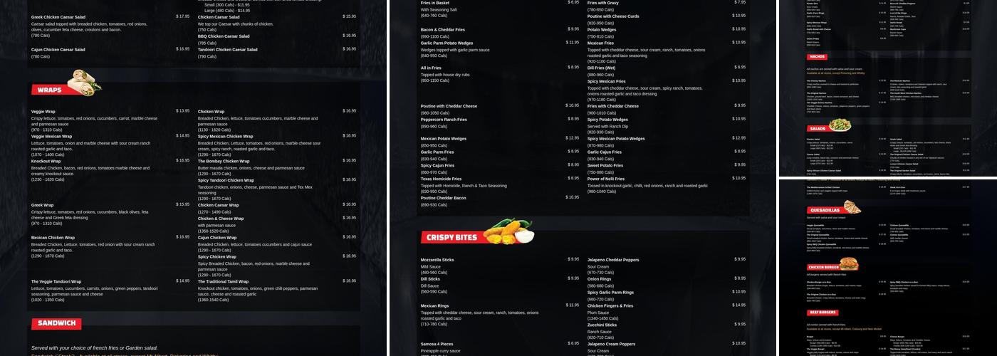 Wing House Express Menu