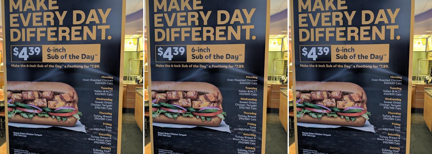 Subway Menu
