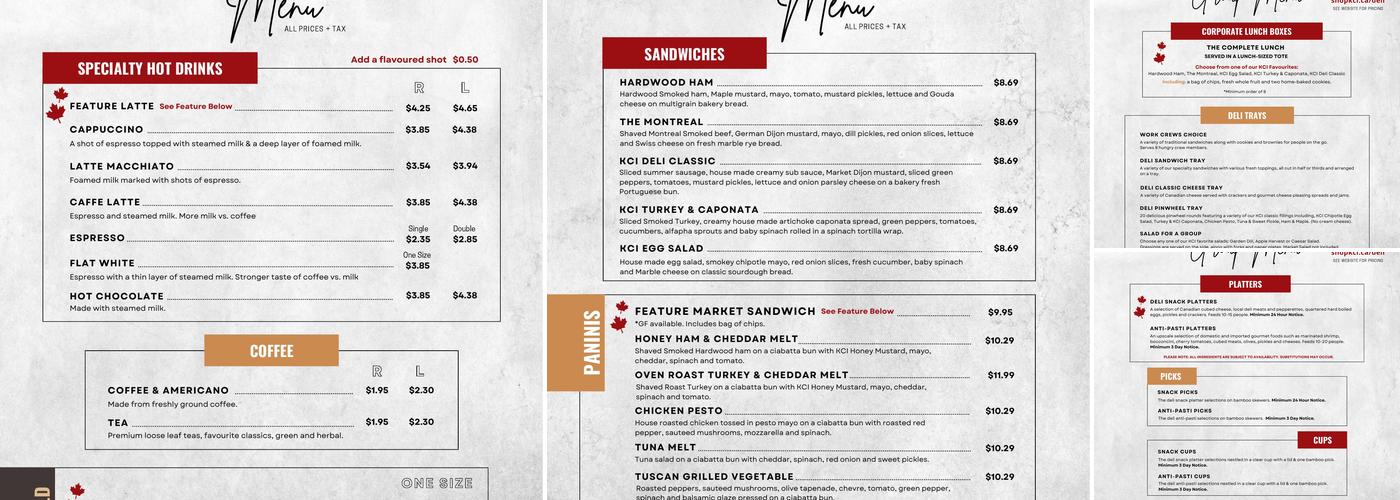 The Kitchen Cupboard & Icebox Menu