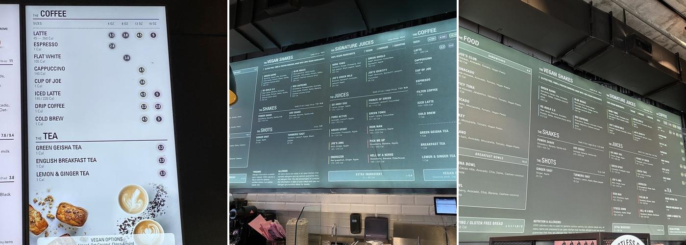 JOE & THE JUICE Menu