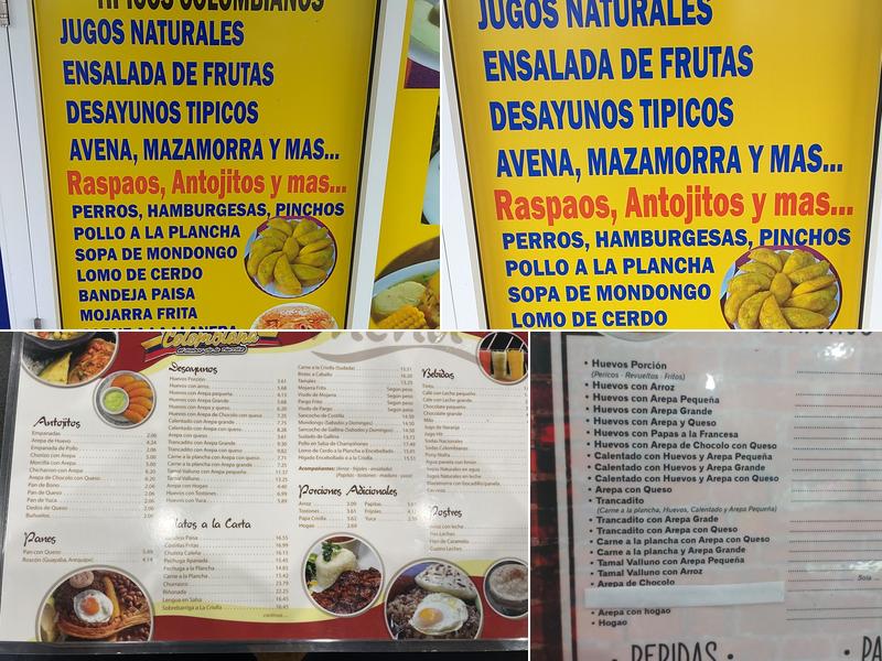 La Embajada Colombiana Panaderia y Restaurante Menu