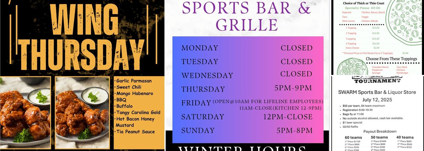 SWARM Sports Bar & Grille Menu