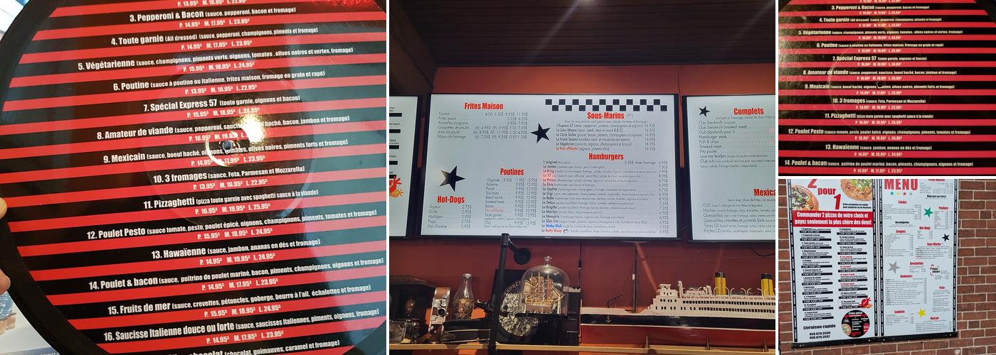 Express 57 Menu