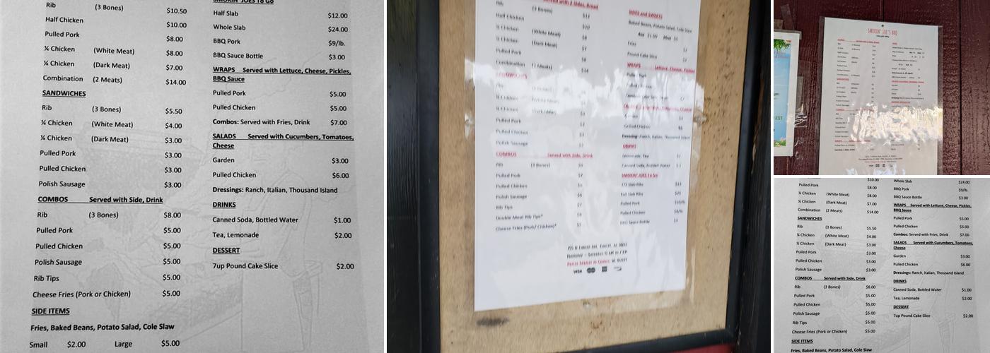 Smokin’ Joe's BBQ Menu