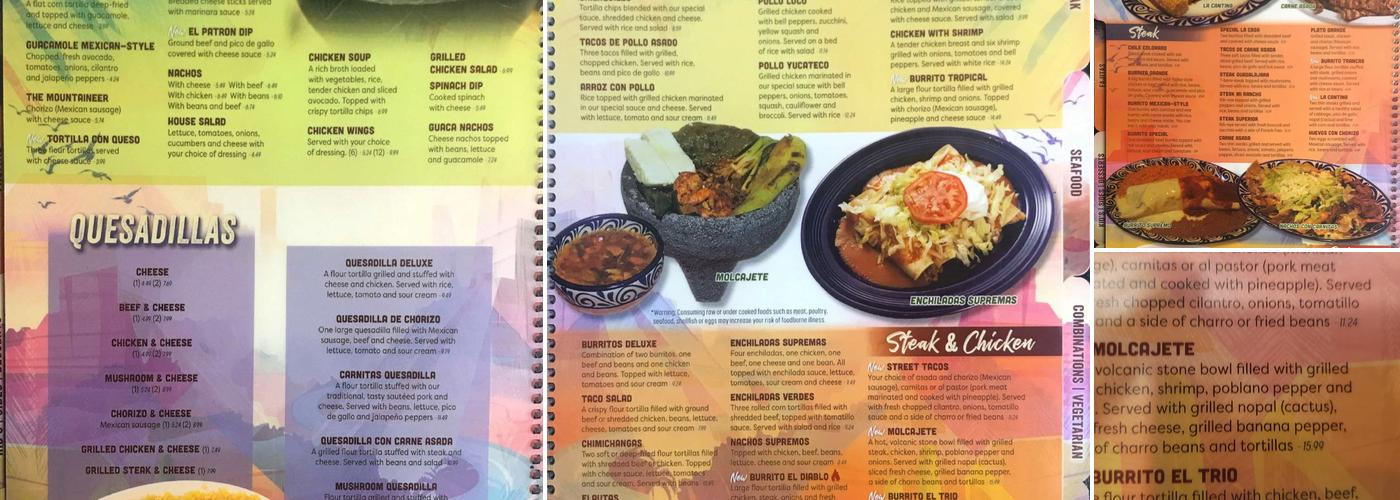 Las Trancas Mexican Cantina Menu