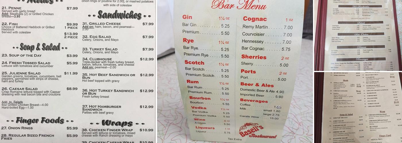 Basell’s Restaurant & Tavern Menu