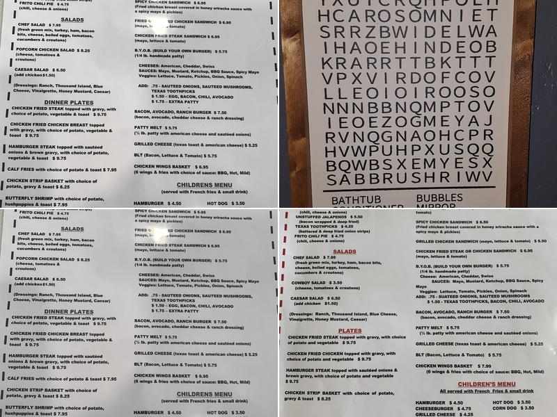 Savage diner Menu