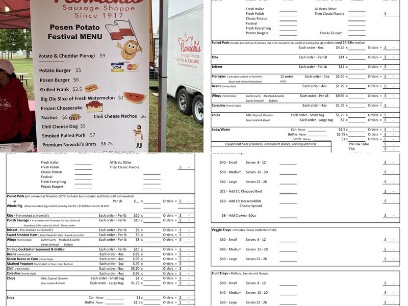 Nowicki's Sausage Shoppe Gaylord Menu