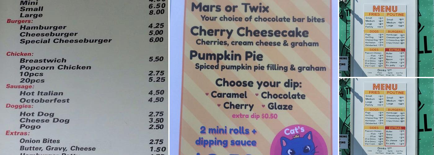 The Potato King Menu