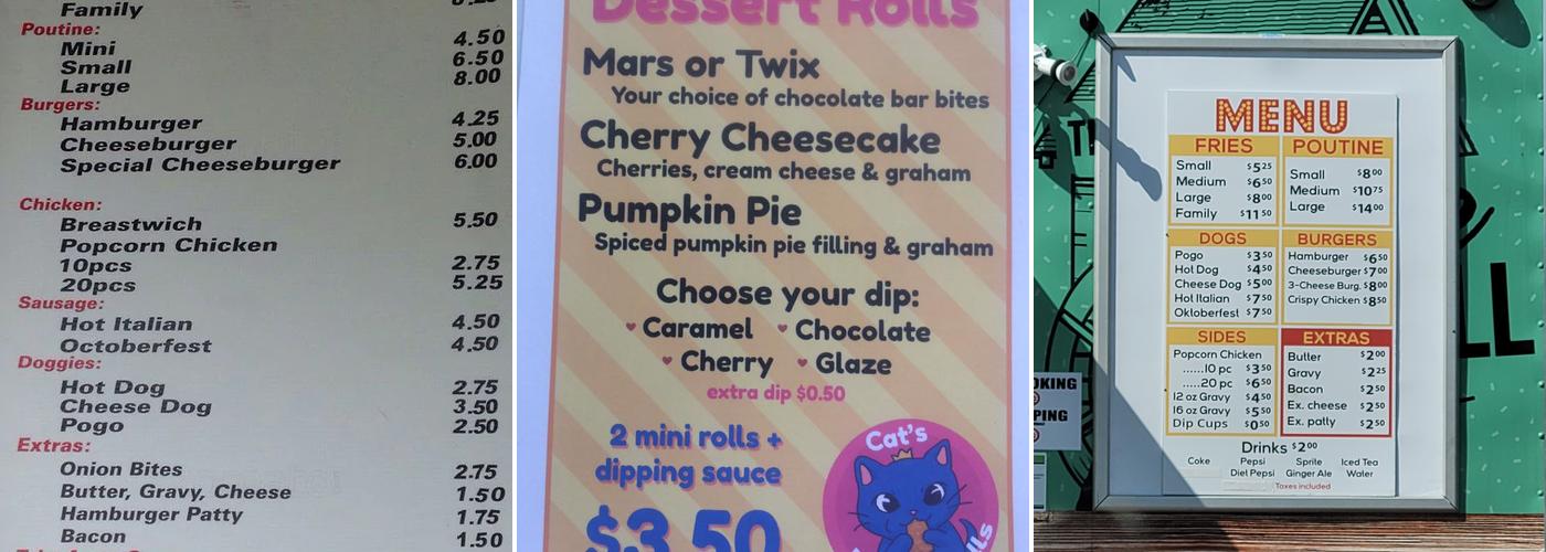 The Potato King Menu