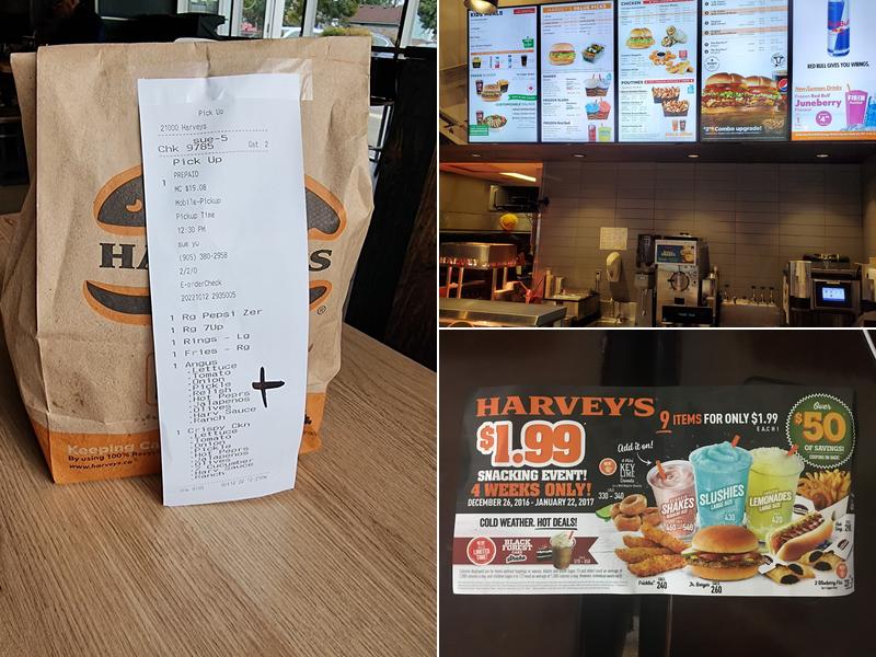 Harvey's Menu