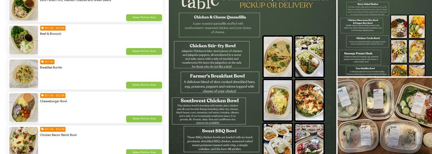 Prep to Table Menu