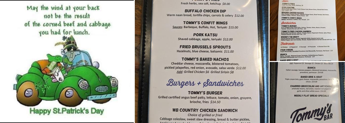 Tommy's Place Menu