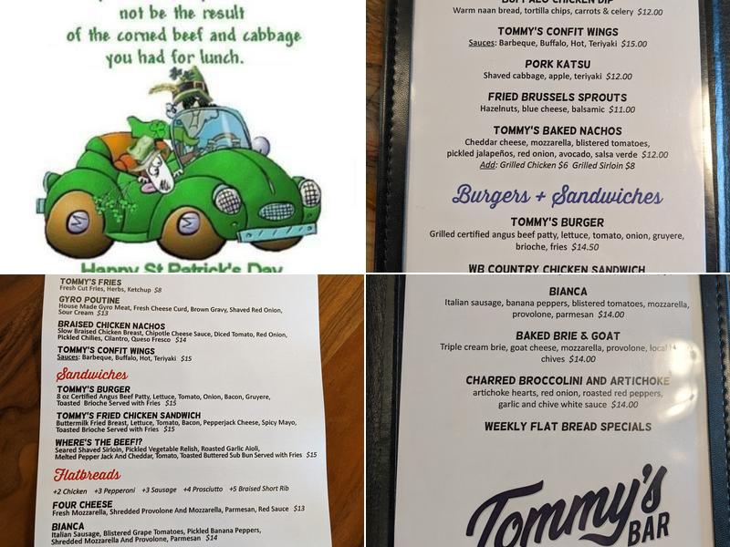 Tommy's Place Menu