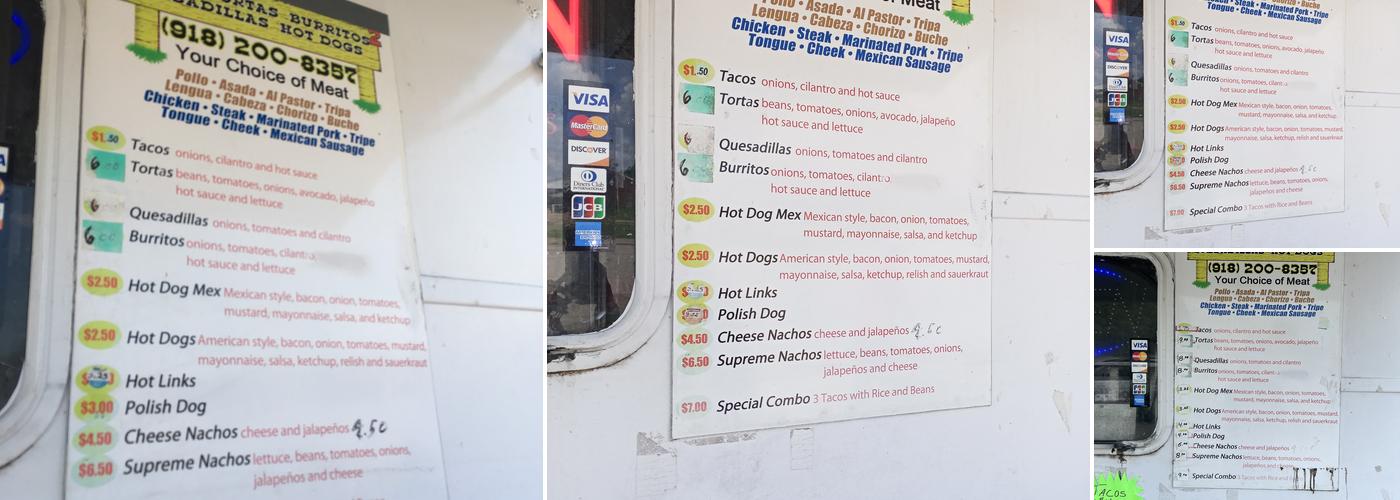 Tacos La Cabaña Menu