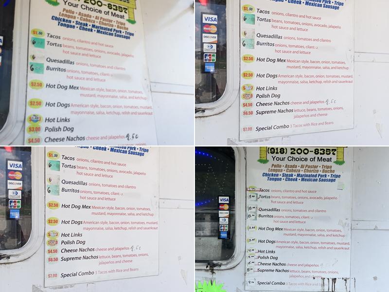 Tacos La Cabaña Menu