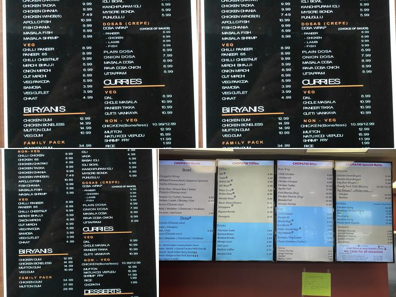 Chopathi India Kitchen Menu