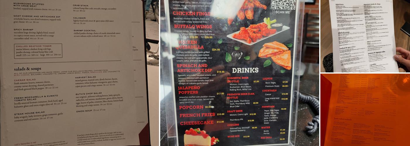 Ruth's Chris Steak House Menu