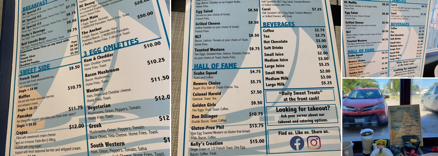 Harbour Cafe Menu
