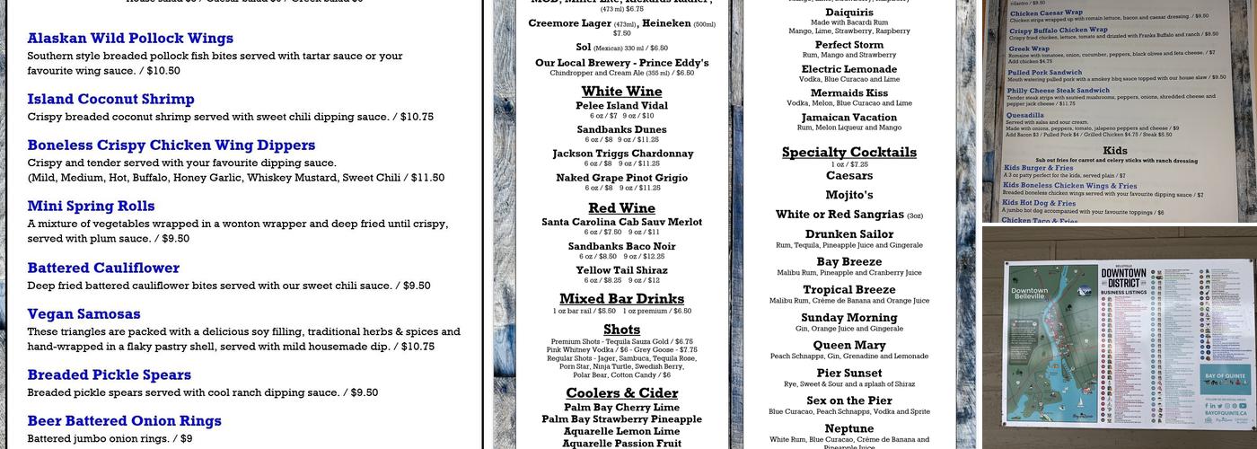 The Pier Patio Bar and Grill Menu