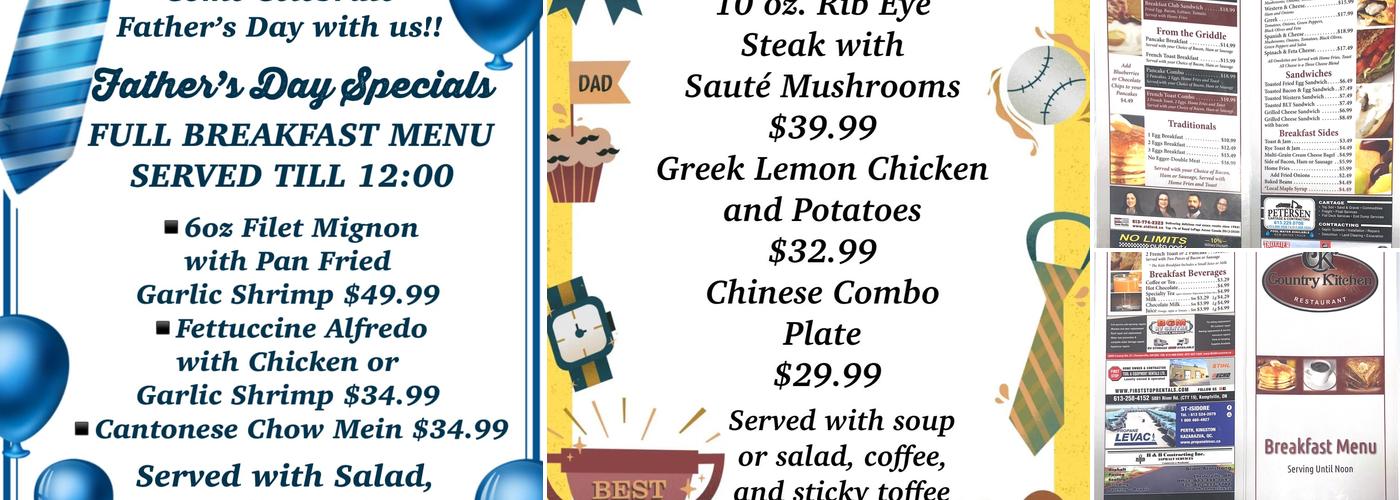 Country Kitchen Menu