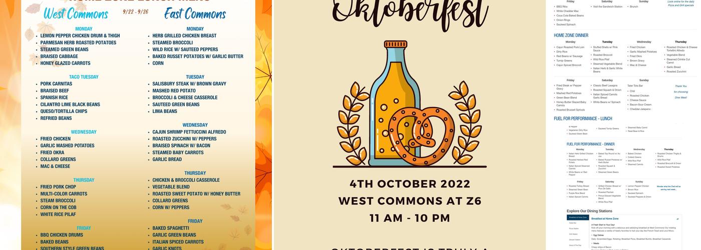West Commons Dining Hall Menu